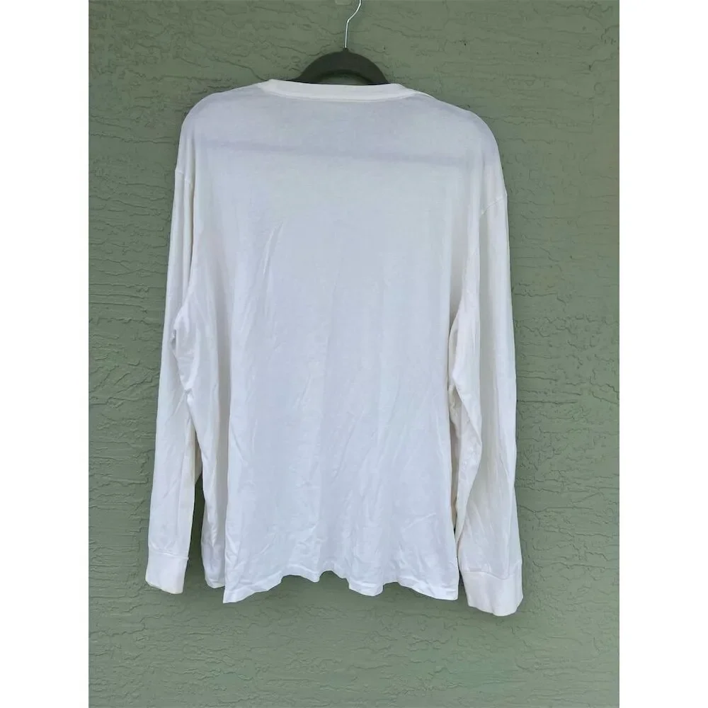 Polo Ralph Lauren Men's XL White Long Sleeve T-Shirt Logo Accents